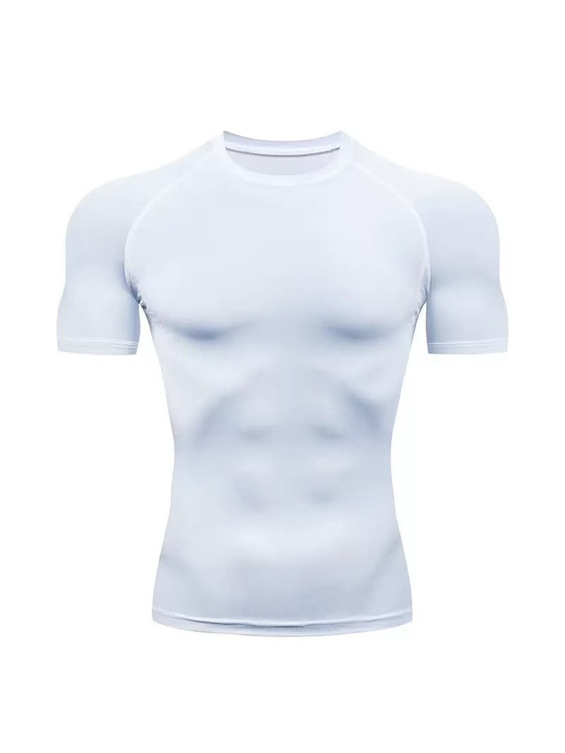 2024 nuevo hombre alta velocidad elástica seco fitness corset camisa de entrenamiento deportivo de manga corta cuello redondo transpirable correr baloncesto
