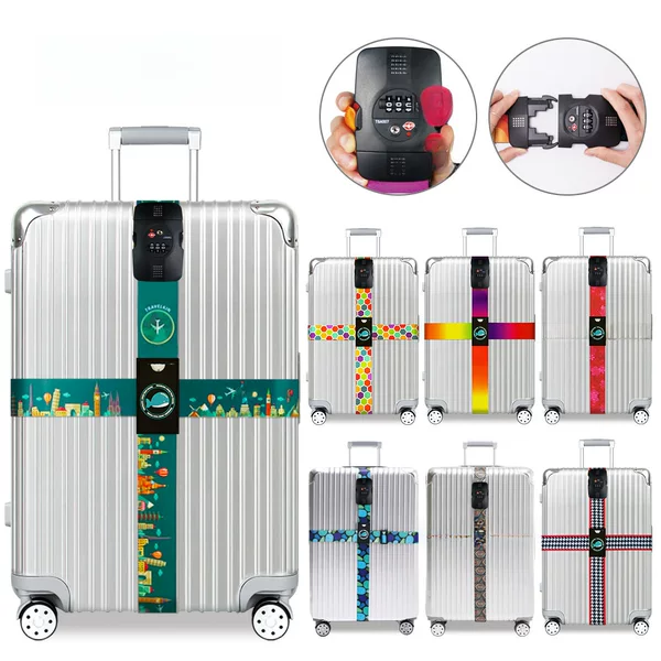 Amazon Cross Luggage Straps Tsa Customs Code Lock Straps Packing Straps Straps Luggage Lock Straps