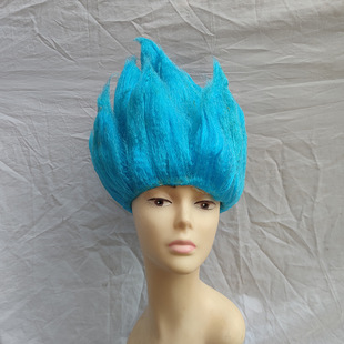 Dragon Ball Wukong wig stage performance cos festival wig fluffy Dragon Ball Saiyan Lotus head hair set