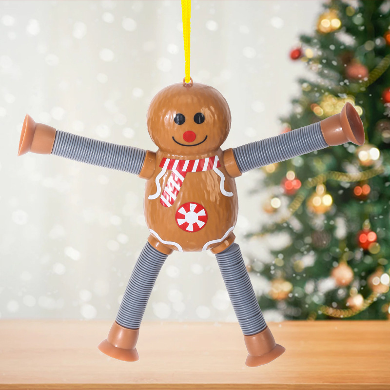 クロスボーダーパイプ新製品クリスマス伸縮減圧おもちゃストレッチチューブサンタクロースノベルティクリエイティブ吸盤おもちゃ|undefined