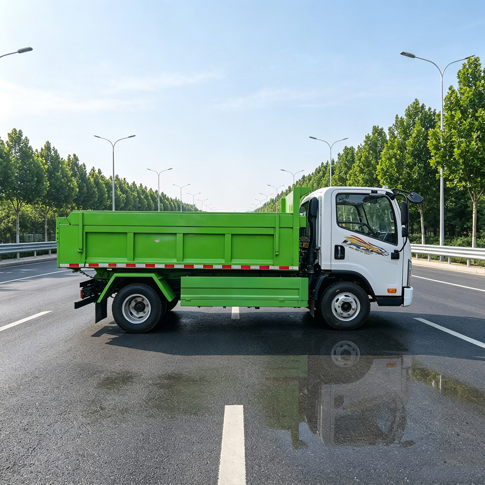 Cross-border 5-ton self-loading garbage truck, 8-cubic-meter sanitation and waste removal vehicle, hydraulic lifting, fully sealed box, engineering dump truck