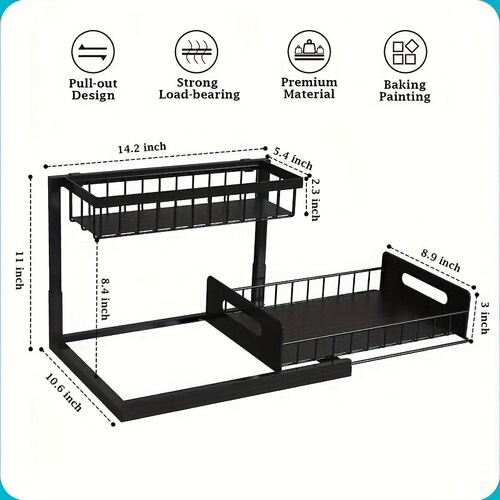 Pull Out Cabinet Organizer 2 Tier Pull Out Under Sink