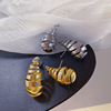 Fashionable glossy earrings, small design advanced spiral, European style, high-quality style, wholesale