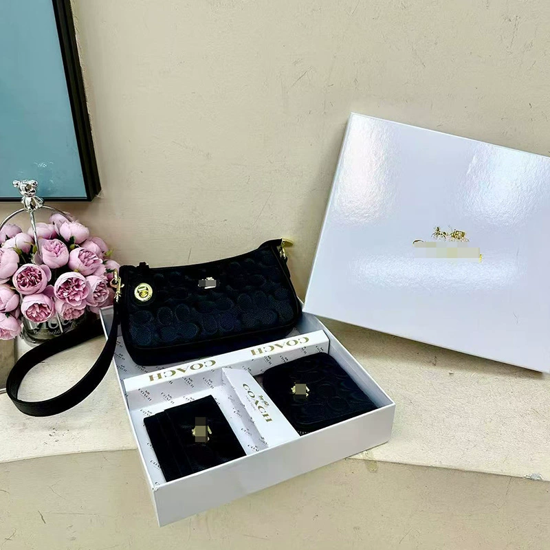 Koujia хит продаж, новый комплект, сумка вишневого цвета, кошелек, сумка подмышки, комбинированный комплект, брендовая сумка с тиснением, деньги