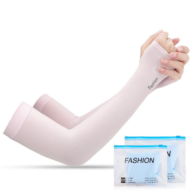Manga de hielo de protección solar Manga de seda de hielo sin costuras Conducción de equitación Manga de brazo de mujer Sentido frío Manga de brazo de protección UV