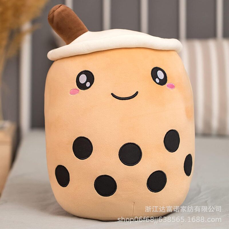 Cute Boba Stuffed Bubble Tea Food Milk Cup Stuffed Pillow Soft Kawaii Hug Stuffed Pillow