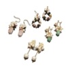 Agate tourmaline silver needle, elegant earrings handmade from pearl, silver 925 sample, flowered