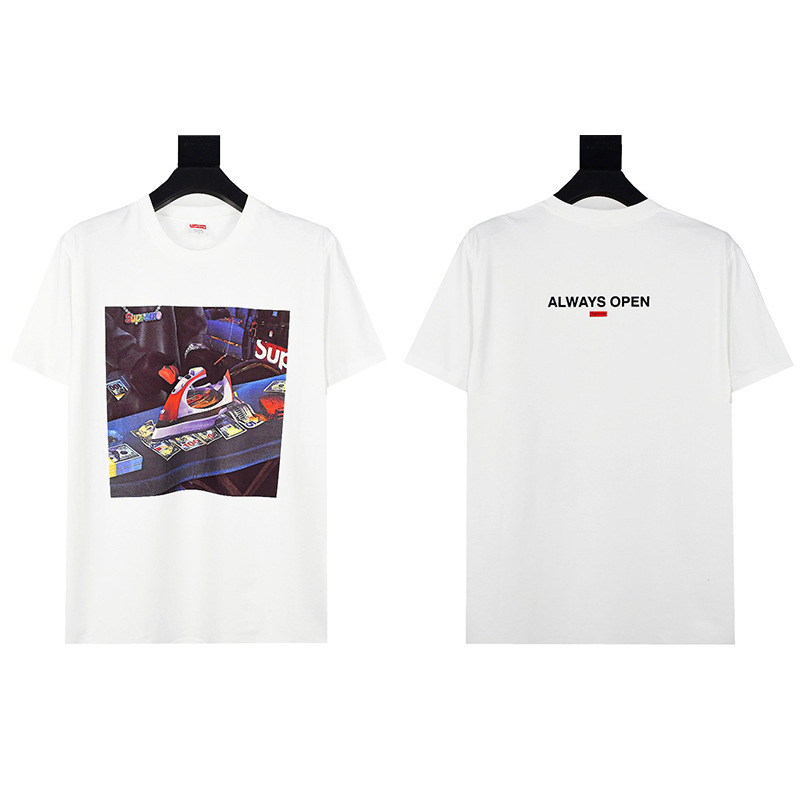 ヘビーウェイトクロスボーダー アメリカンファッション Supreme レタープリント Tシャツ BOX ラウンドネック 半袖 メンズ レディース ゆったり カジュアル Tシャツ 男女兼用|undefined