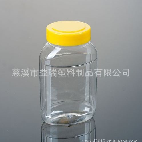 500g扁形蜂蜜瓶 广口塑料瓶 花粉瓶 果酱瓶(PT015)