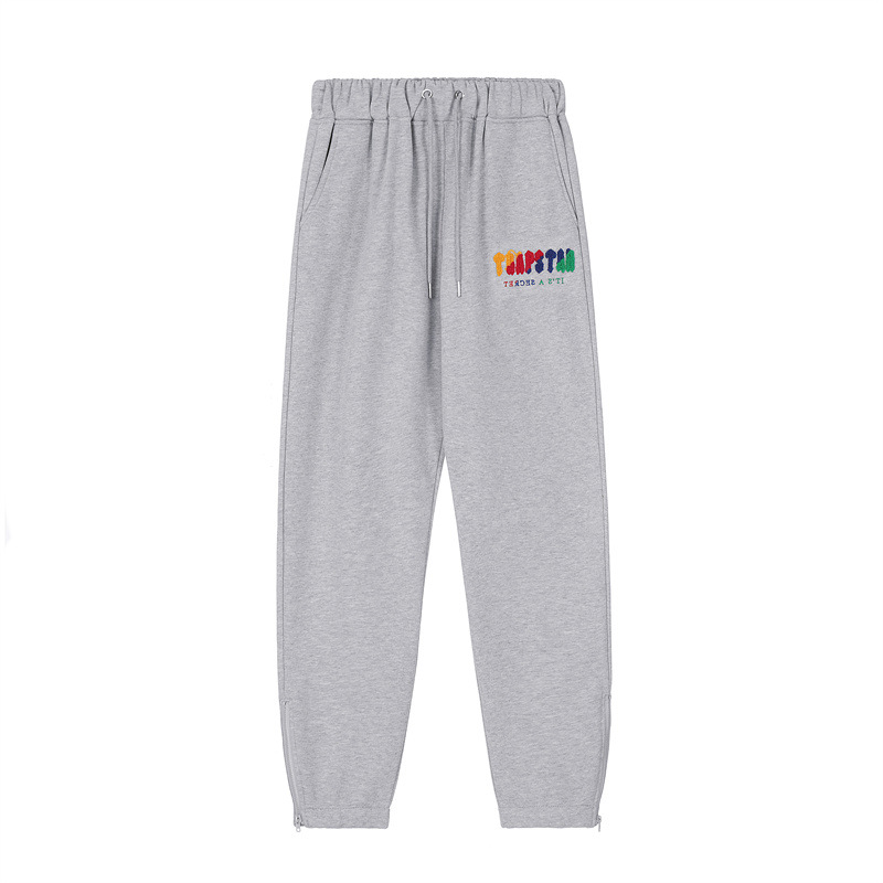 Marca de moda europea y americana trapstar Arco Iris gradiente color toalla bordado lana forrado hombres y mujeres pareja traje de ocio de calle