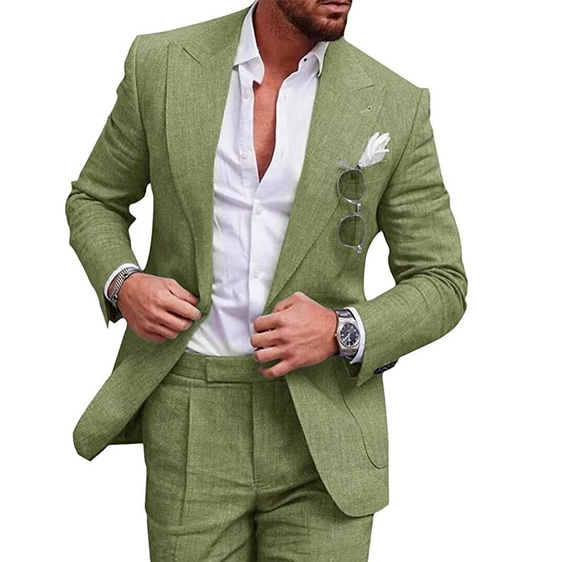 2026 Cross-Border Foreign Trade New Style Two-Button Digital Print Suit Set Two-Piece Custom Suit Men's Suit