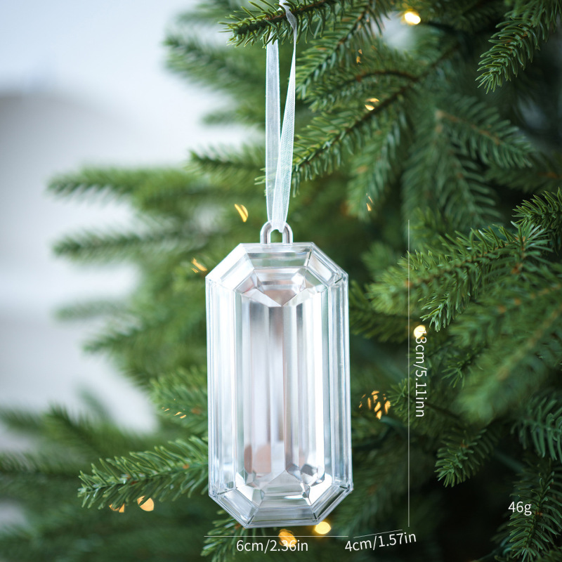 新しいクリスマスツリーペンダントカラフルな光沢のあるアクリルフェイクジェムストーンペンダントクリスマスとバレンタインデーの装飾クロスボーダー|undefined