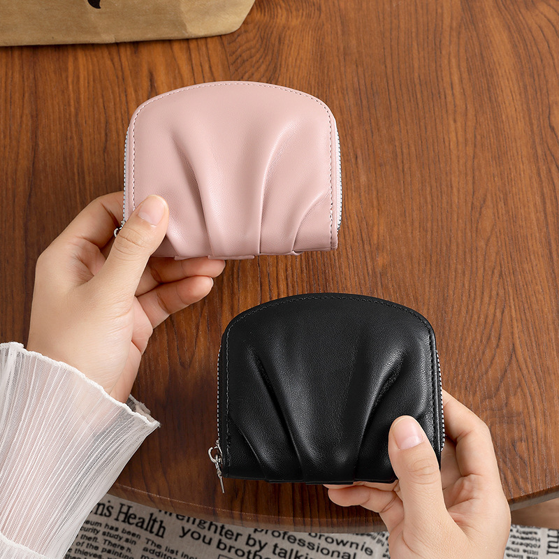 2024 nuevo pliegue sensación de billetera de mujer simplista lindos japoneses y coreanos pequeños bolsos de cambio multifuncional billetera en línea
