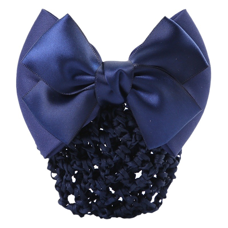 Ding Zhe jewelry Blue professional headdress stewardess Korean mobile bank nurse bow staff headdress hair net pocket