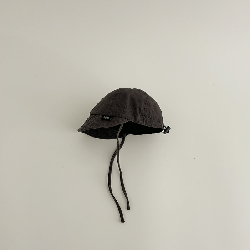 Sombrero infantil coreano para mujeres primavera y otoño coreano sombrero de brida suave sombrero de sol para bebés varones sombrero de verano de color sólido