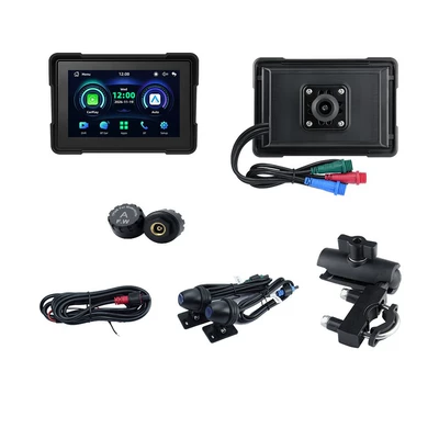 Motorcycle Driving Recorder – Simsiz CarPlay və Android Auto - 5inch-screen-projection-navigation-dual-bluetooth-recorder-tire-pressure-m16cdvrtp