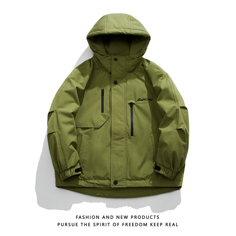 Chaqueta de invierno de hombre de mujer americana casual al aire libre tendencia suelta nueva chaqueta de asalto con capuz chaqueta de hombre
