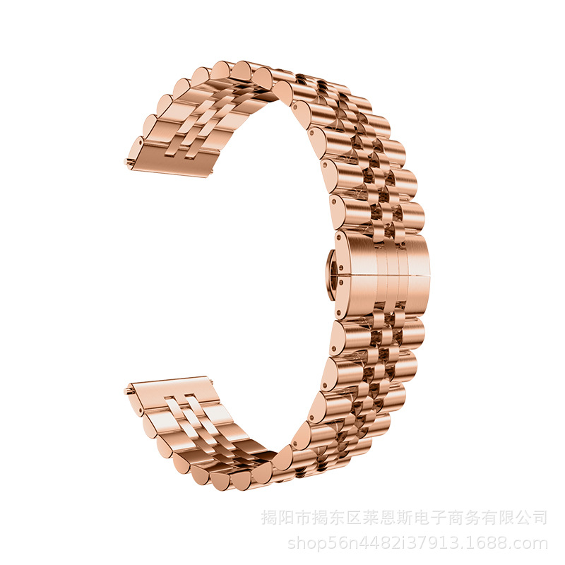 Adecuado para applewatch Apple Correa nuevo trabajo vaca anillo cinco cuentas de acero inoxidable metal Samsung Huawei