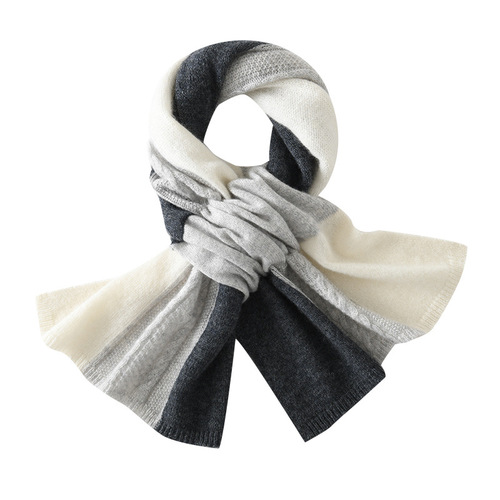 Manufacturer wholesale cashmere cashmere scarf for women  new color block knitted scarf supports dropshipping
