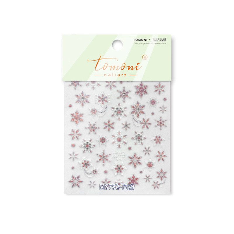 Manicure nuevo diamante de cristal manicure pegatinas ins nunca pierde la cooperación japonesa pegatinas de uñas metal pegatinas de nieve al por mayor
