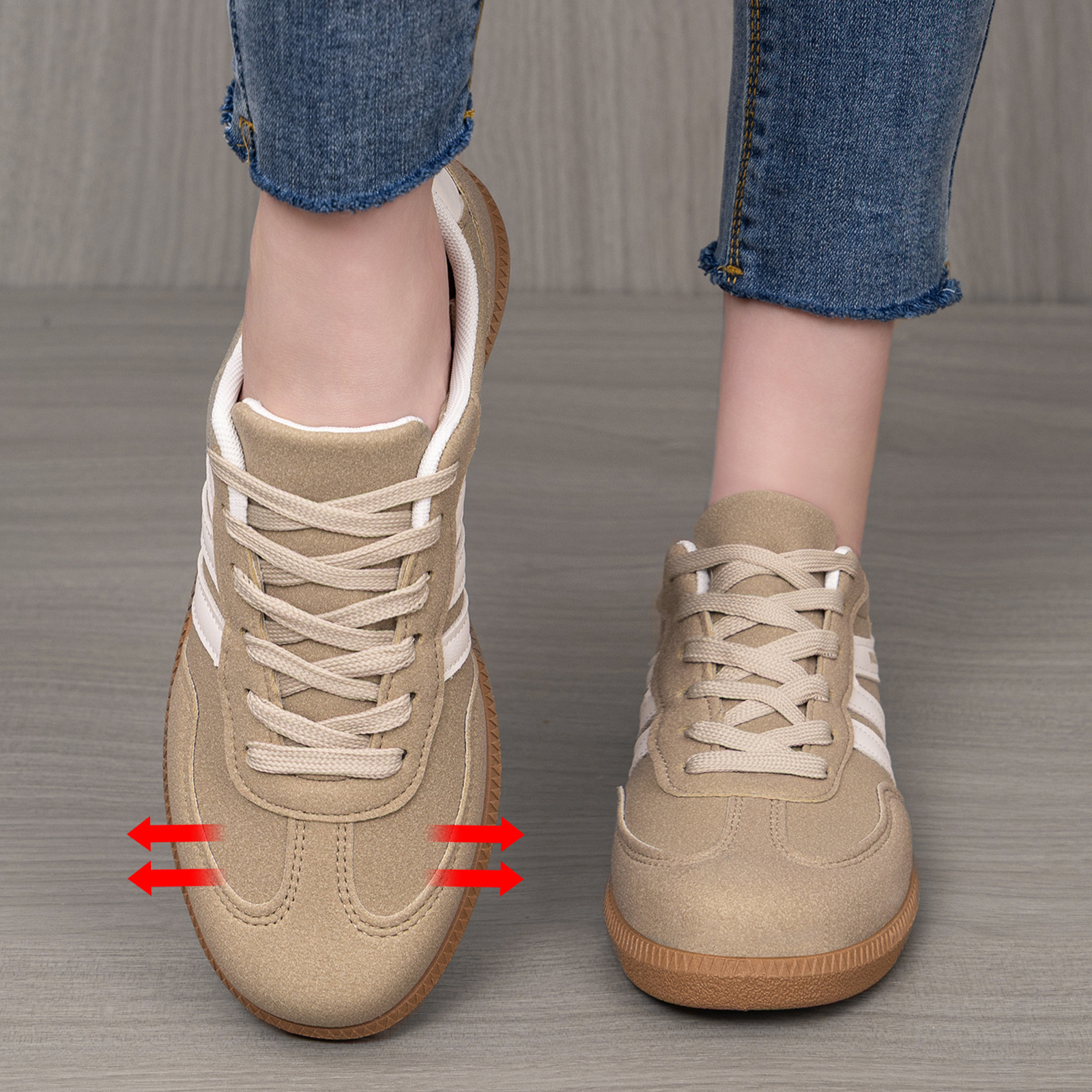 Zapatos de mujer transfronterizos TEMU color de moda zapatos de entrenamiento de estilo alemán retro europeo y americano zapatos planos de altura ancha zapatos casuales de boca ligera