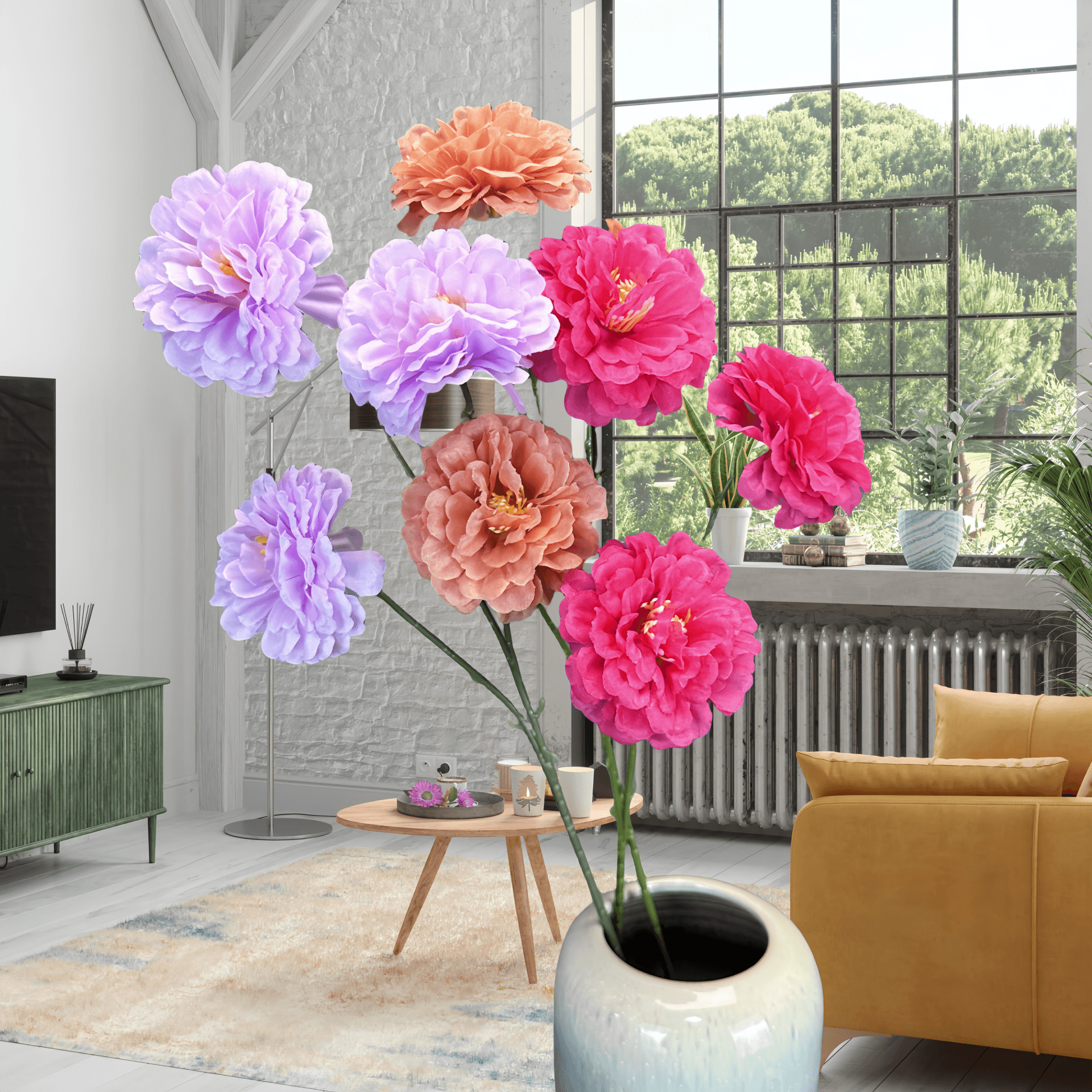 Nuevo hibisco 3 flores de boda decoración del hogar decoración de flores de seda hechas a mano adornos de flores falsas transfronterizas al por mayor