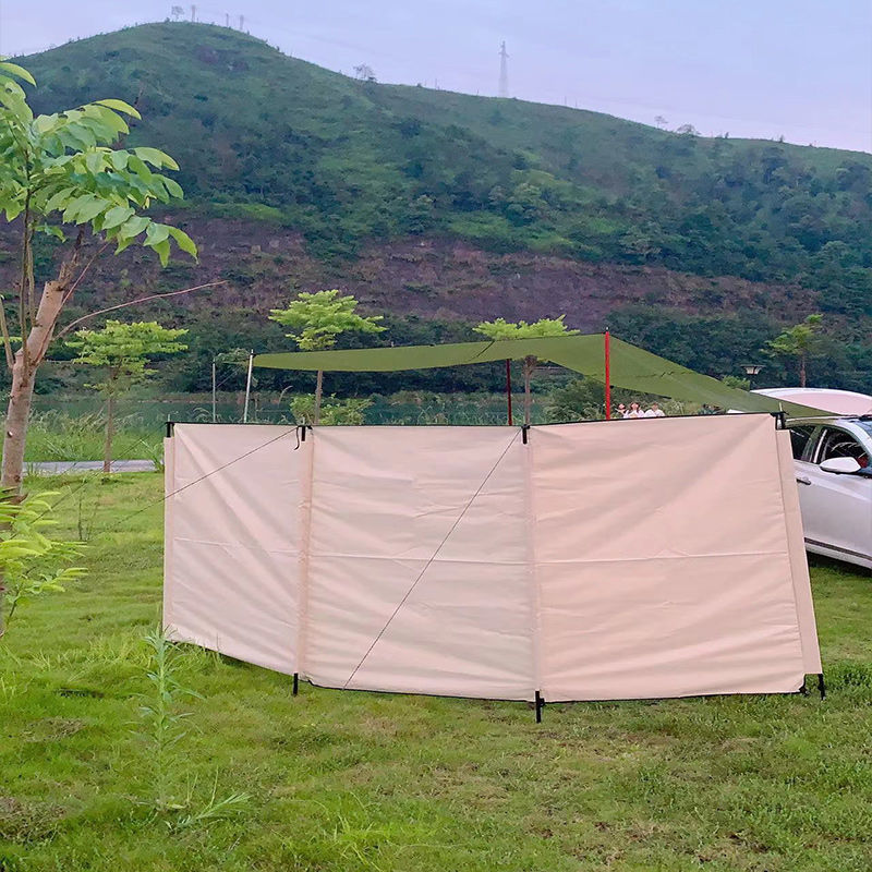 Multi-purpose Outdoor Screen Convenient Barbecue Windbreak Wall Camping Wild Self-driving Tour Rainproof Sky Screen Silver-coated Projection