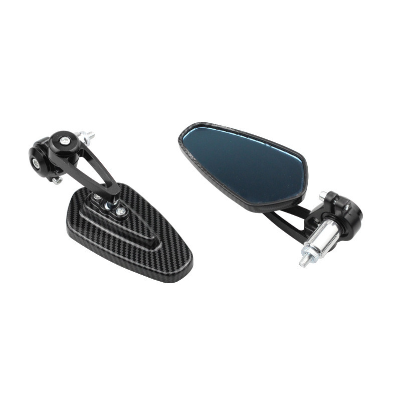 Modified Motorcycle Reflector Mirror with Carbon Fiber Pattern, Snake Skin Mirror, Rearview Mirror Handlebar, Black Motorcycle Rearview Mirror