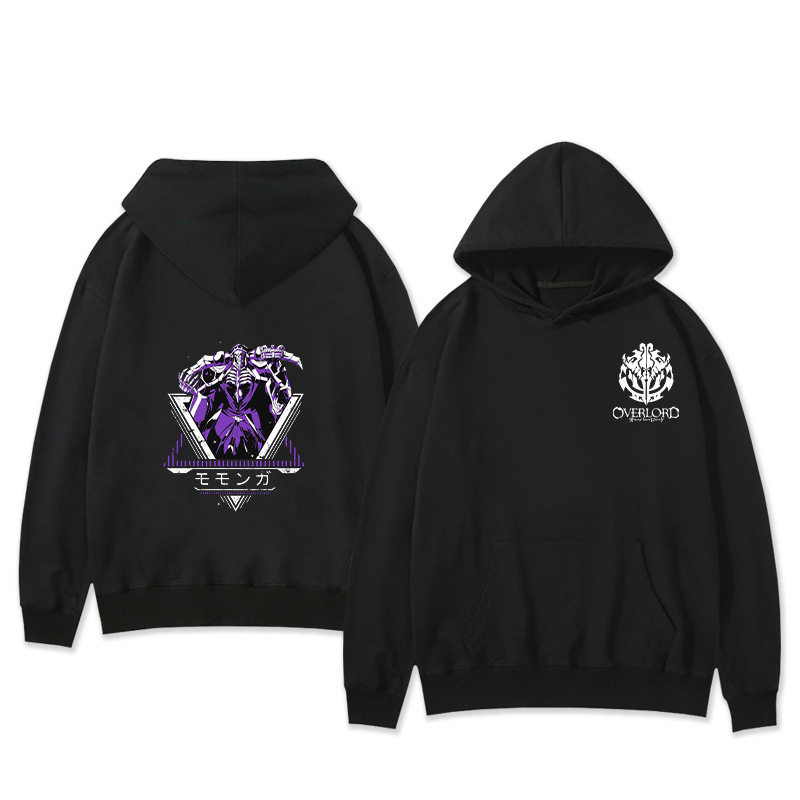 Suéter con capucha perimetral del rey de los muertos OVERLORD Suéter holgado bidimensional del rey de los huesos Tendencia