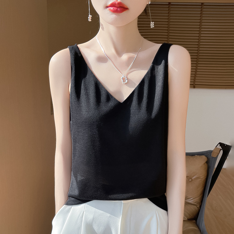 summer short fitted knitted elegant vest