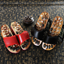 汇泰足底穴位鹅卵石按摩拖鞋夏季男女情侣脚底足疗家居凉拖鞋