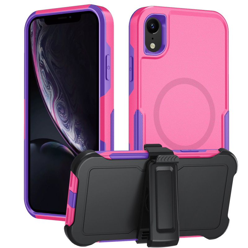 Applicable to iPhoneXR two-in-one magnetic commuter robot iPhoneXS Max drop-resistant back clip phone case