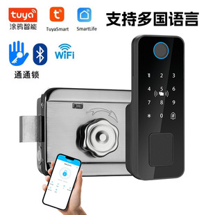 Wiring-free cow head lock electronic lock security door courtyard fingerprint lock apartment iron door graffiti all old-fashioned combination lock