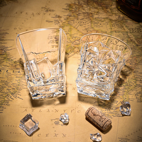 Whiskey glass, crystal glass beer glass, whiskey glass thickened foreign wine glass gift box set wholesale