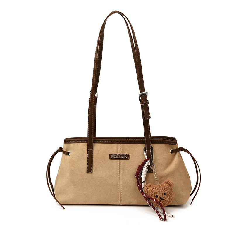Bolsa de terciopelo coreana retro de seda para mujeres otoño / invierno 2025 nueva moda versátil bolso de hombro con brazo bolso de viaje