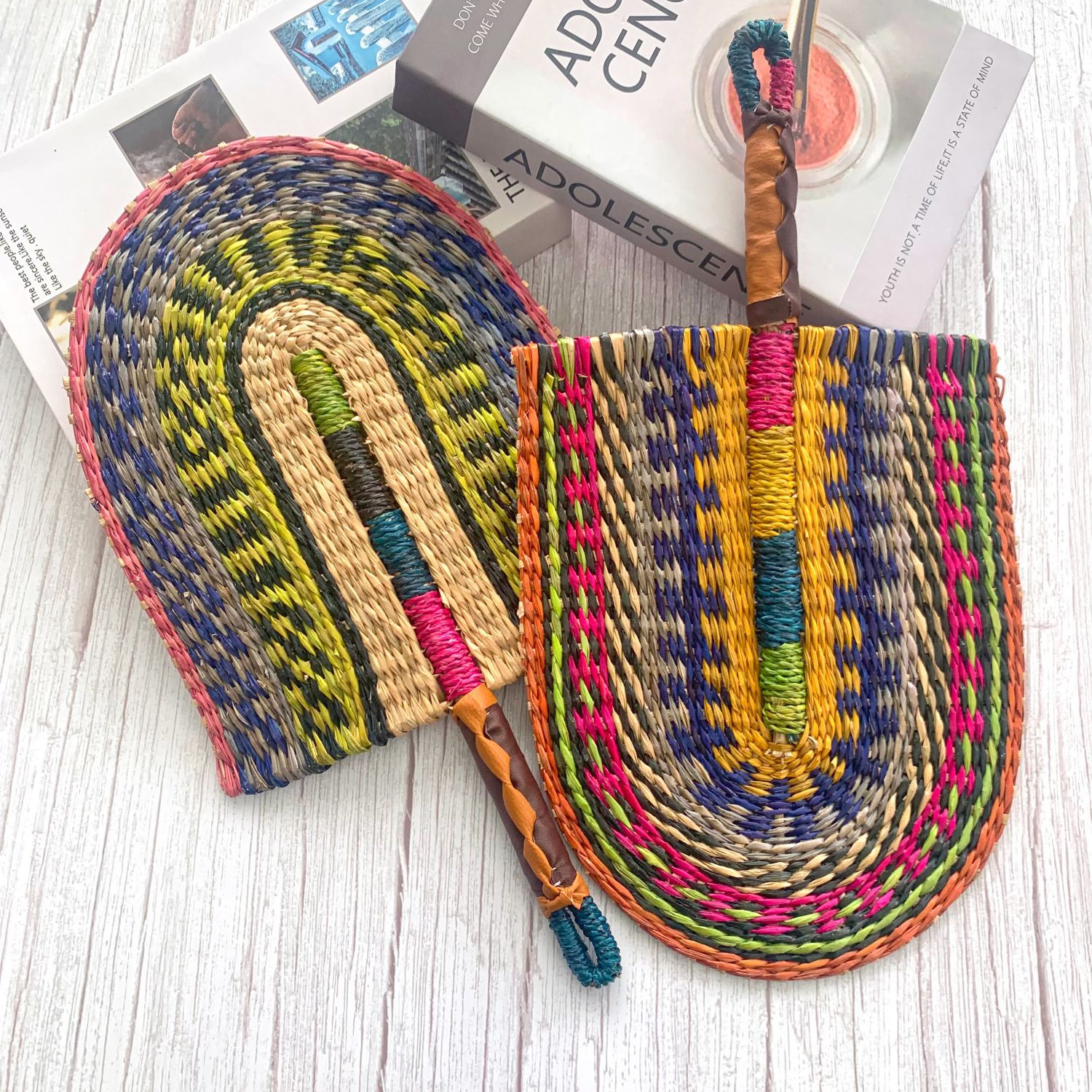 Ventilador de tejido de paja de Vietnam de hierba de mar cuelga de pared elementos africanos ins viento decoración de pared diaria mano mano mano mano