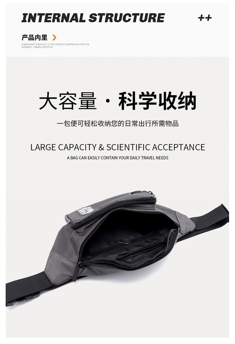 Men's Instagram trendy small bag, Japanese simple crossbody bag, men's backpack, trendy waist bag, single-shoulder bag, nylon crossbody bag undefined