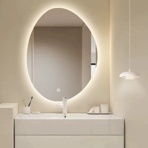LED Bathroom Mirror Asymmetrical Shaped Mirror Smart Mirror Elliptical Mirror Wall-mounted Washing Basin Lamp Mirror