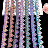 Пятно оптовая продажа, многоцветная сделай сам, этнический стиль, любовь, вышитая жаккардовая лента, украшение для одежды, этнические кружевные аксессуары