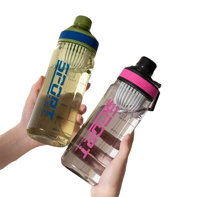 Shanghe taza de agua deportiva anticaídas taza de plástico espacial de gran capacidad al aire libre para estudiantes de verano de acondicionamiento físico hervidor portátil