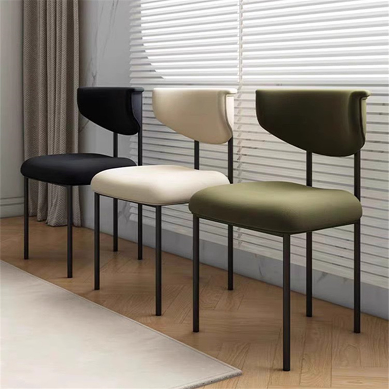 Modern Light Luxury High-end Dining Chair Creative Comfortable Home Backrest Makeup Negotiation Adult Simple Iron Leisure Chair