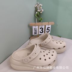 パフホールシューズ、夏用厚底韓国風カジュアル卸売、カップル向けビーチサンダル、男性用スリッパ