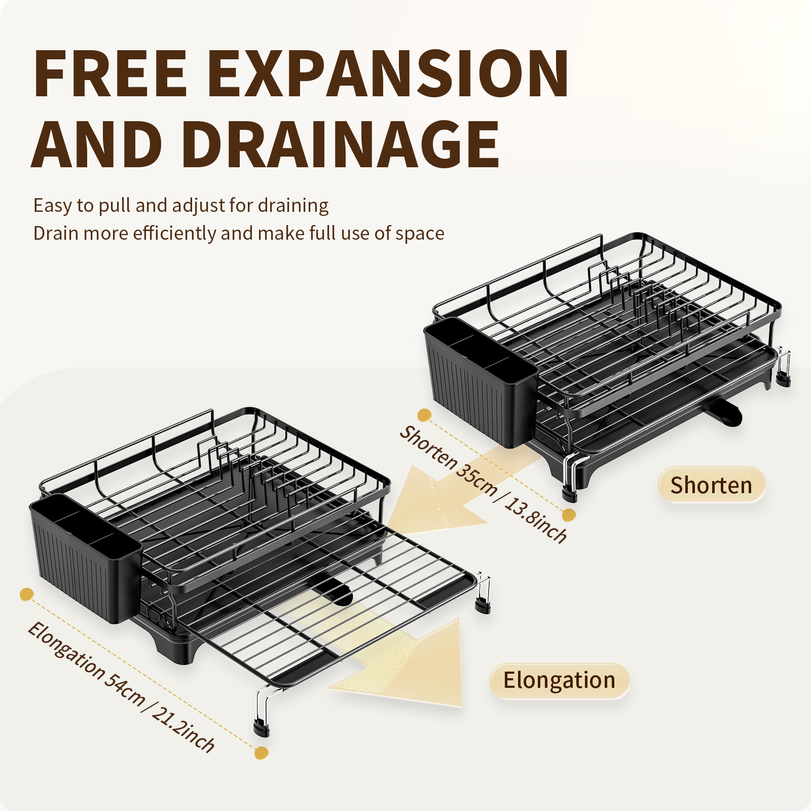 cocina transfronteriza retráctil drenaje rack platos rack tablero fregadero dibujo drenaje plato taza de agua plato palillos rack de almacenamiento