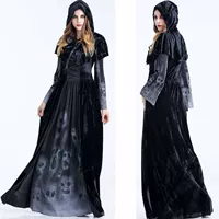 СкетчHalloween новая костюм принт призрак вампир королева костюм мистика ведьма костюм Ведьма