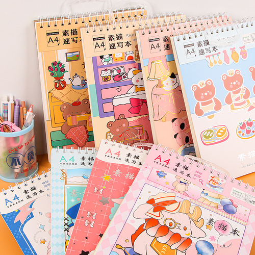 A4 sketchbook thickened student art blank picture book hand-painted colored lead drawing paper painting adult children sketch paper