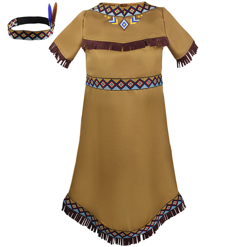 Yuanshengmin Cos Kidsren's Dress Christmas Primitive Skirt Cosplay Performance Clothing