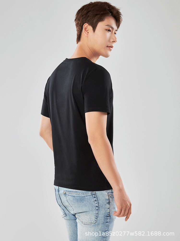 Nueva camiseta con sensación de hielo para hombre de manga corta Solona, camisa cultural, camisa publicitaria de letras, ropa de trabajo suelta de cuello redondo, impresión de letras