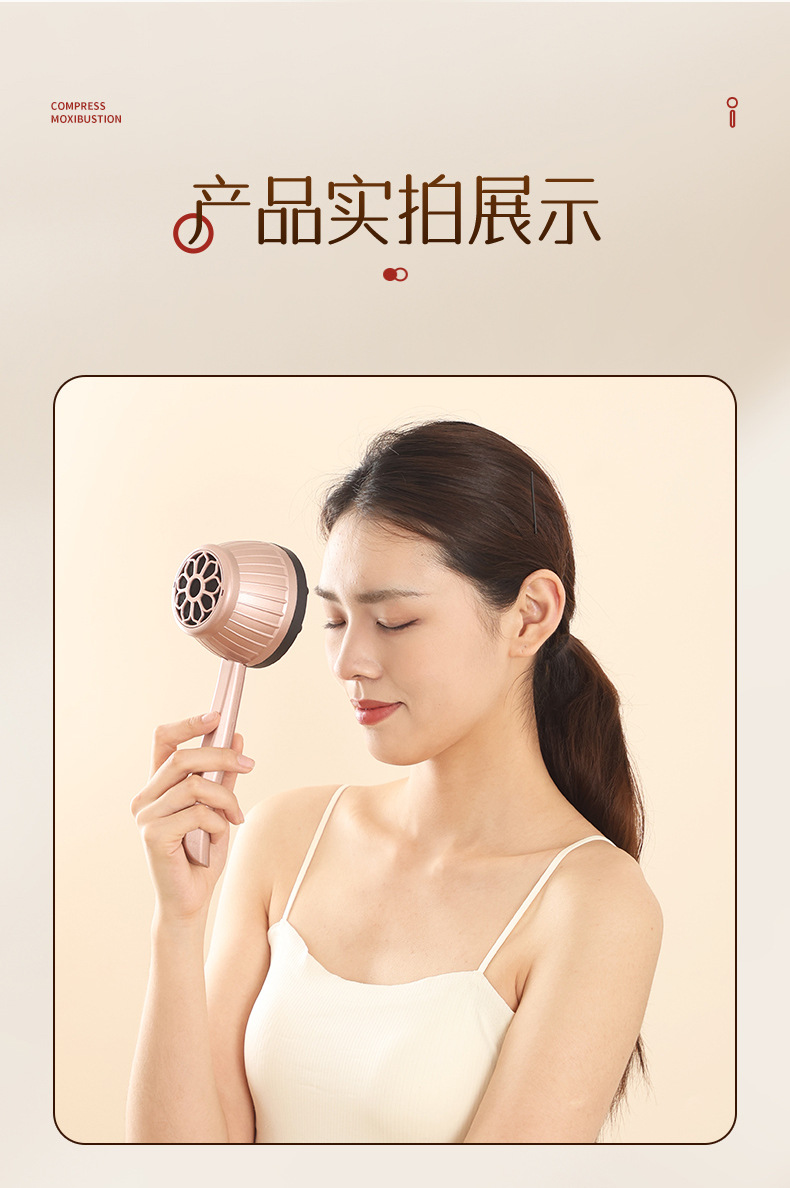 Handheld Moxibustion Jar Full Body Warming Tool with 40 Moxa Sticks Rose Gold Gua Sha Massage Set preparation