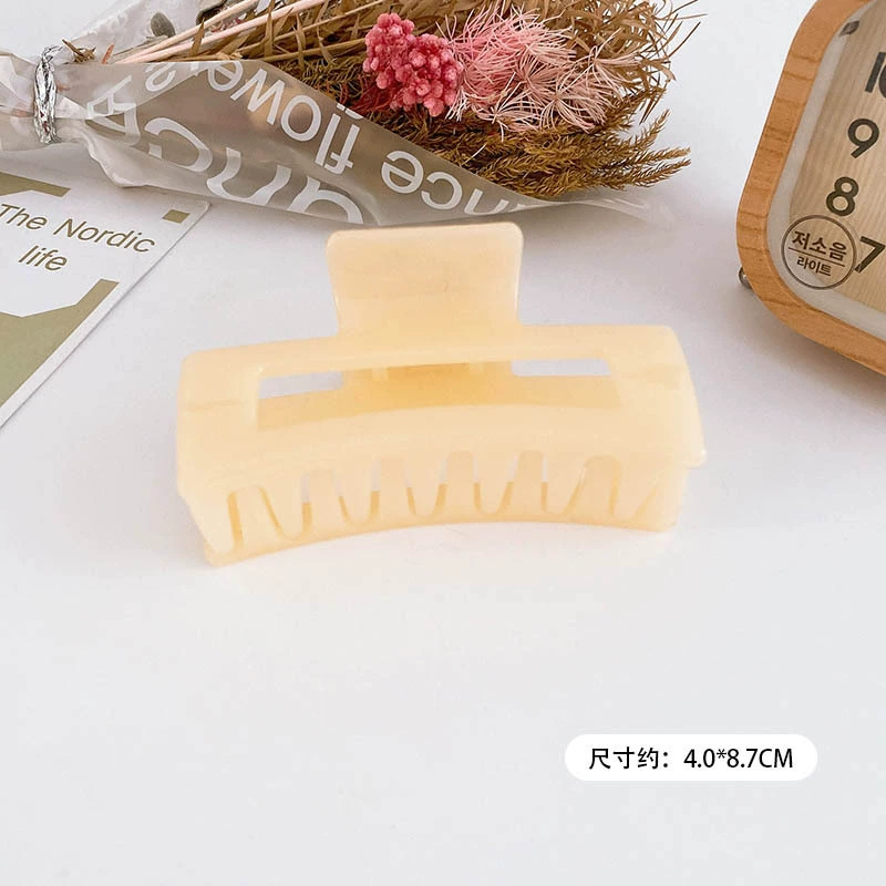 Крабья заколка для волос (hairgrip) акриловая большая булавка, жемчужные вставки, корейский стиль, лёгкая