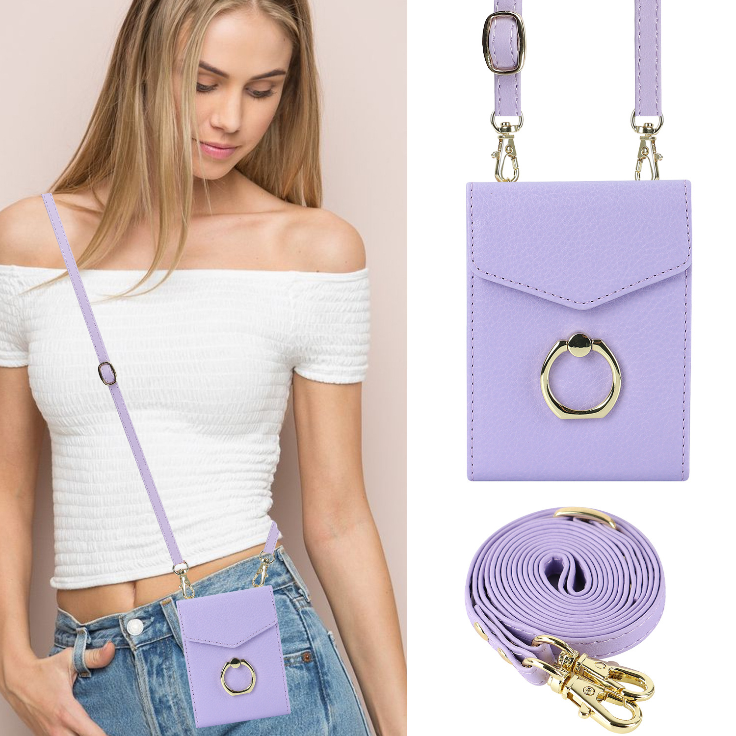 Z Flip7 funda de mensajero plegable para teléfono móvil tarjeta para Samsung Flip6 funda de teléfono multifuncional creativa